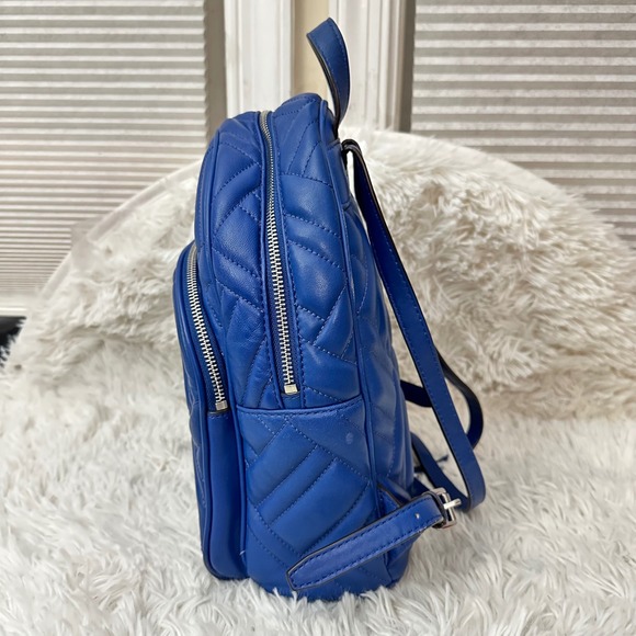 Michael Kors Abbey‎ Quilted Leather Zip Backpack Cobalt Blue Medium - Picture 3 of 10